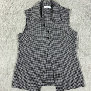 Vintage Y2K 2000s Houndstooth Vest Size M Menswear Layering Grunge Officecore